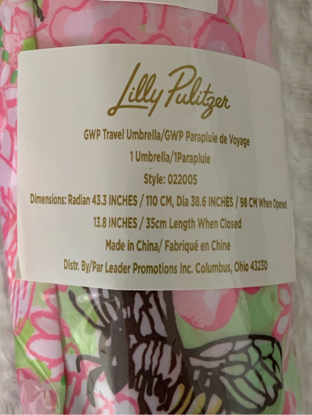 NWT Lilly Pulitzer Travel Umbrella - Picture 4 of 4